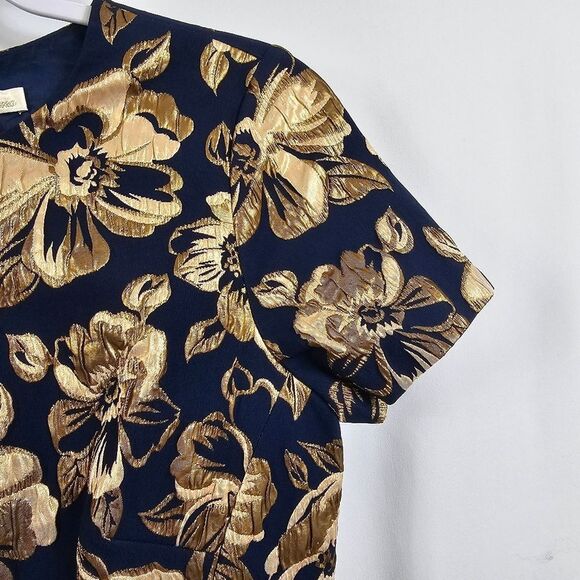 Shoshanna Florin Brocade Mermaid Cocktail Dress in Navy - Size 4 - Picture 4 of 8